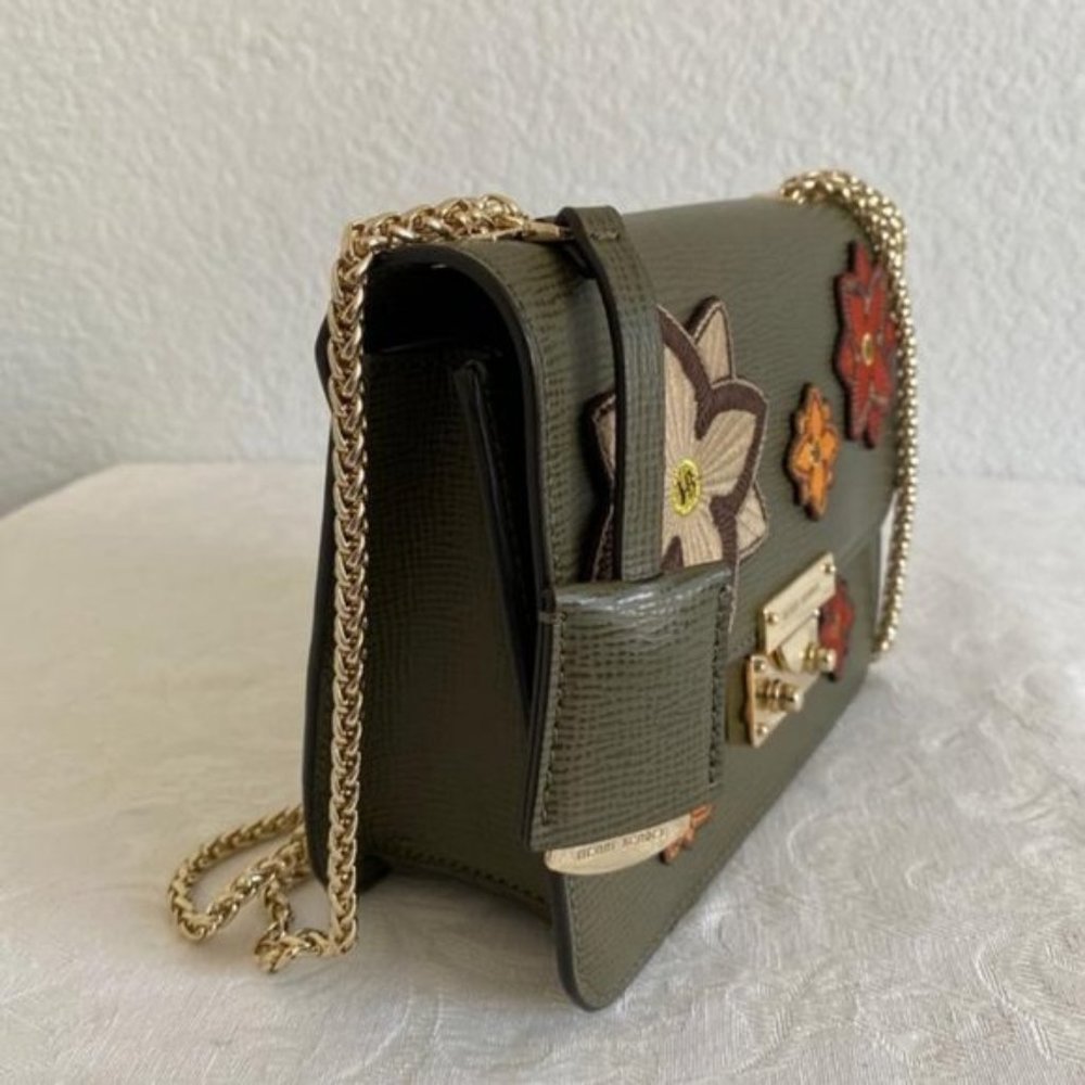 Henri Bendel Olive Green Leather CrossBody Bag